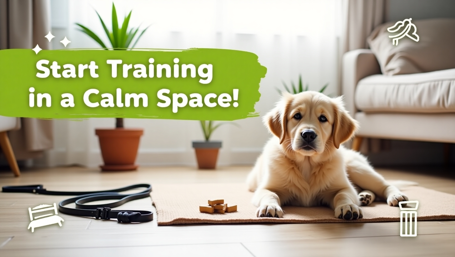 Dog trainer teaching how to train an aggressive puppy